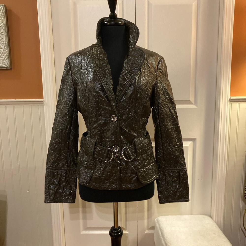 Women's Brown Metallic Jacket